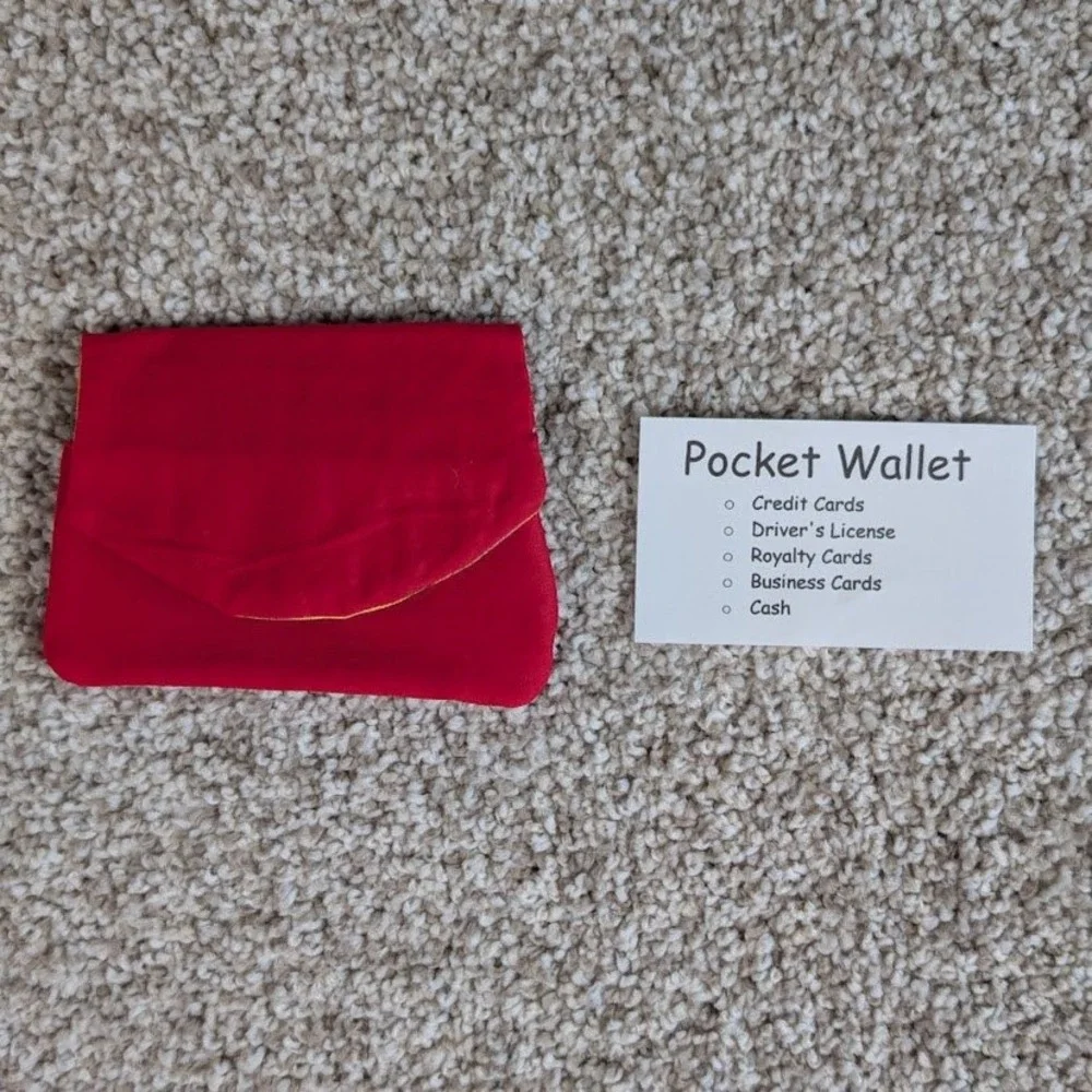 Pocket Wallet Credit Card Holder Red Bright Watercolors Interior‎ Small Clutch